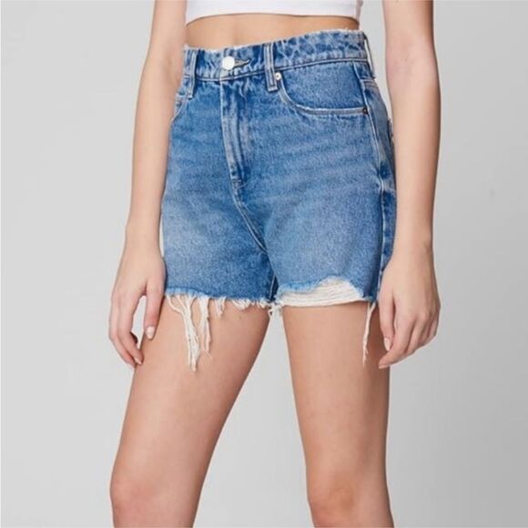 New with tags Blank NYC Distressed Denim High Waisted Cut Off Shorts - Picture 3 of 14